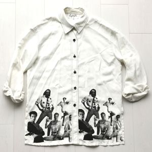 90s vintage oversized shirt models photo print